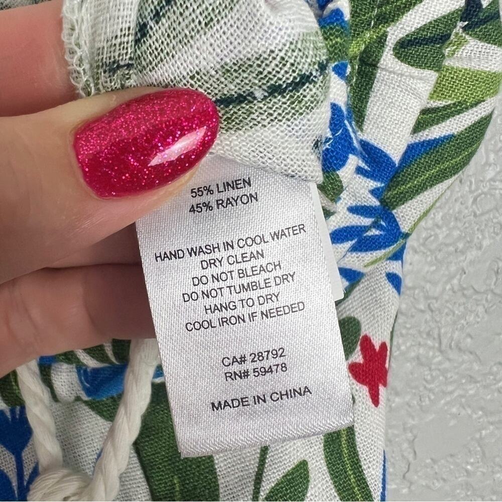 Joie NWOT Evelyn Linen Shorts Tropical Beaded 6 Travel High Waist Floral Summer - Picture 7 of 9